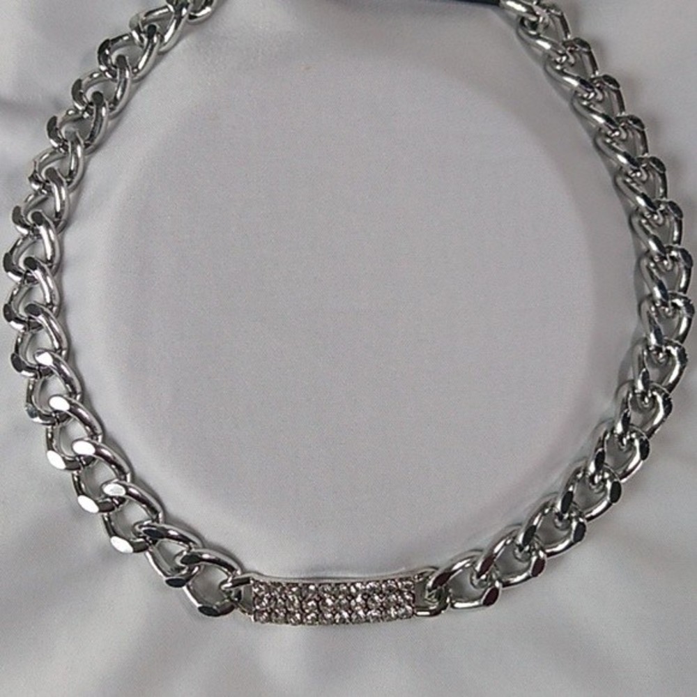 💗Rectangle Rhinestone Pendent Choker! - Picture 2 of 6